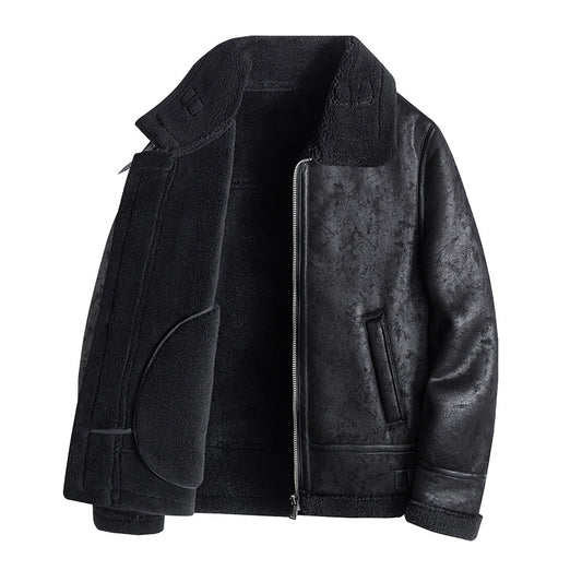 Men's Lamb Wool Coat Winter Clothing